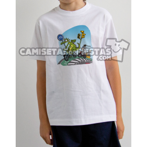 Camiseta modelo para niños "Bici San Jorge y el Dragón"